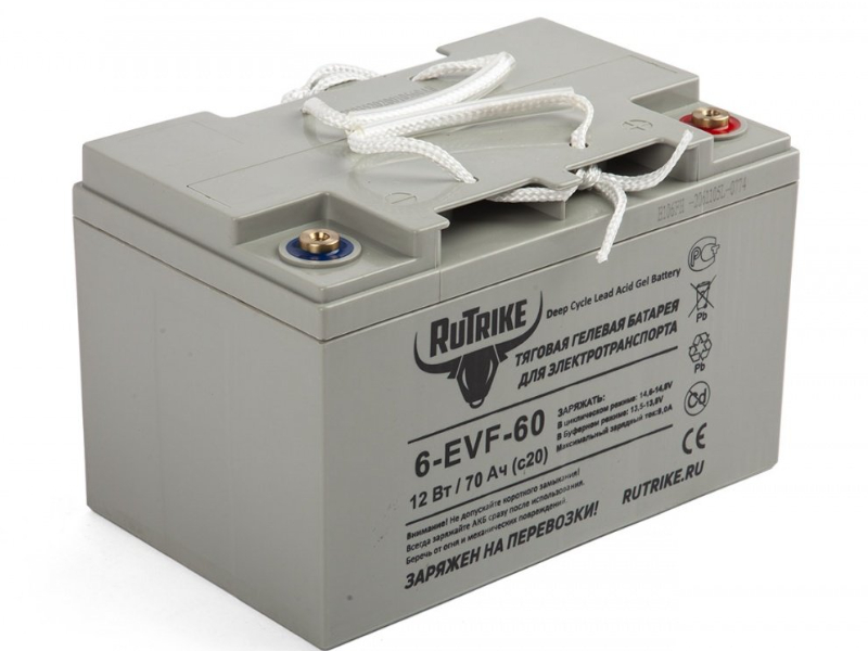 Тяговый гелевый аккумулятор RuTrike 6-EVF-60 (12V60AH C3)